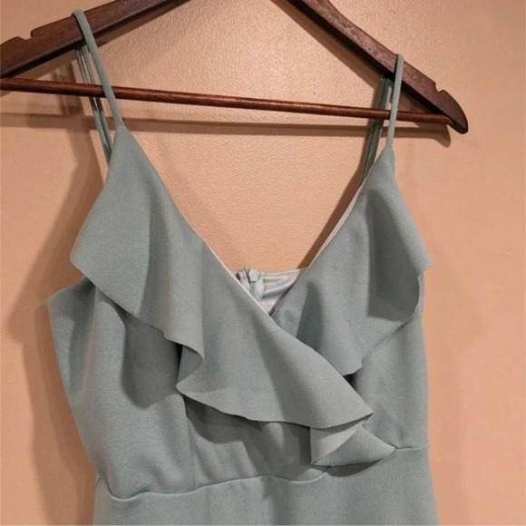 Altar'd State Ruffle Mini Dress Womens M Green Party Cocktail Formal Fairy - Picture 9 of 12